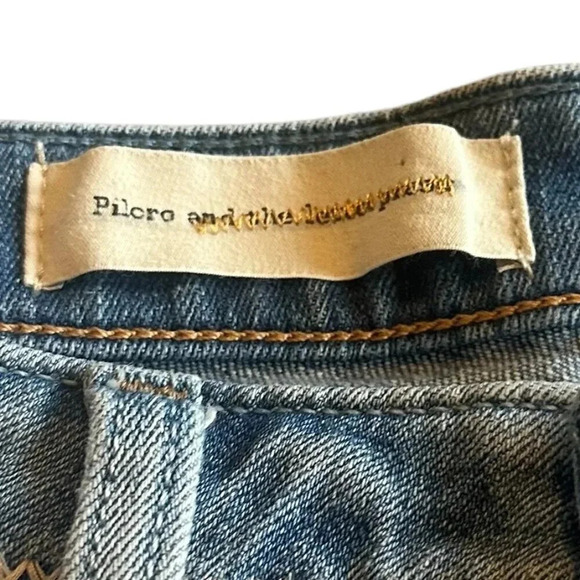 Pilcro and the Letterpress Anthropologie Embroidered Denim Jean Shorts Size 28 - Picture 7 of 8